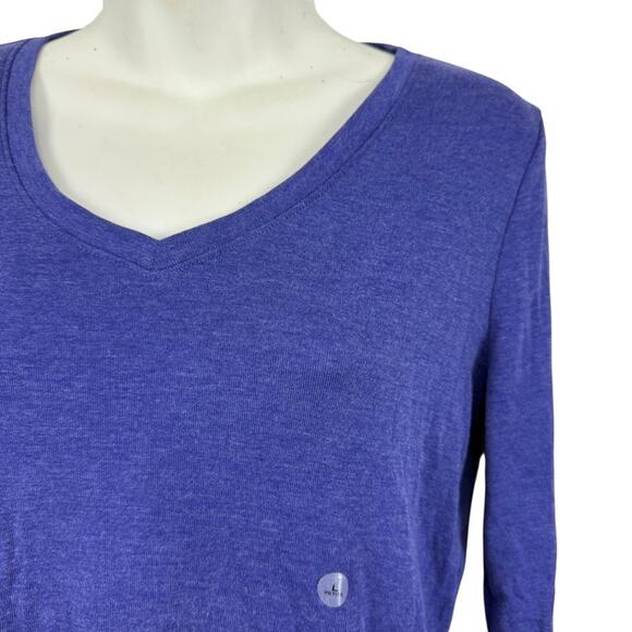 Eddie Bauer Violet V-Neck Favorites Long Sleeve Tee T Shirt Cotton Blend NWT P L - Picture 5 of 16